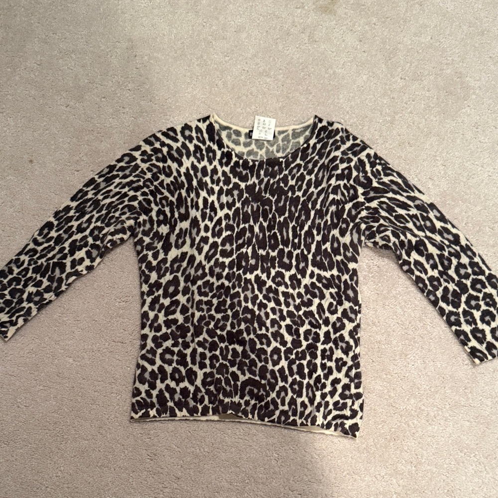 Esprit Leopard Print Sweater - Black and Cream